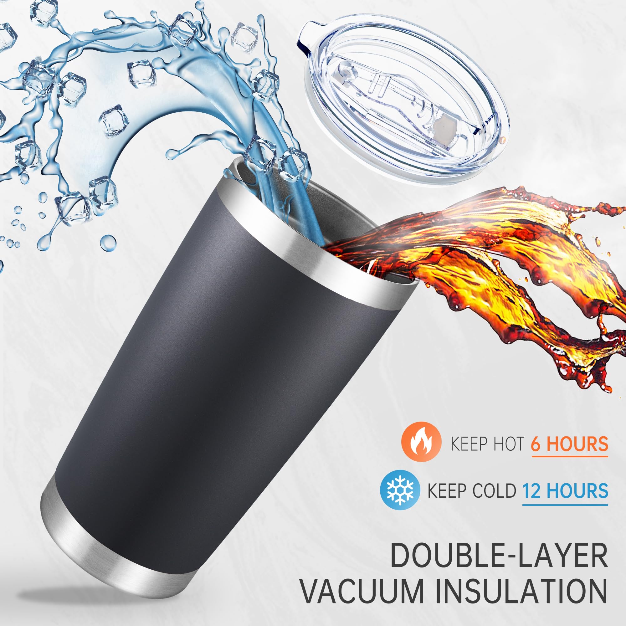 Vaso de acero inoxidable Cool Yoleb con doble pared mantiene la temperatura.