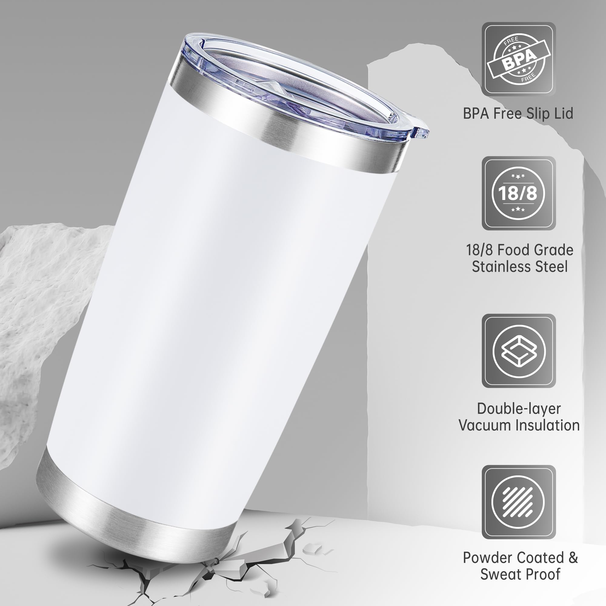 Vaso Cool Yoleb 20 oz cabe fácilmente en portavasos.