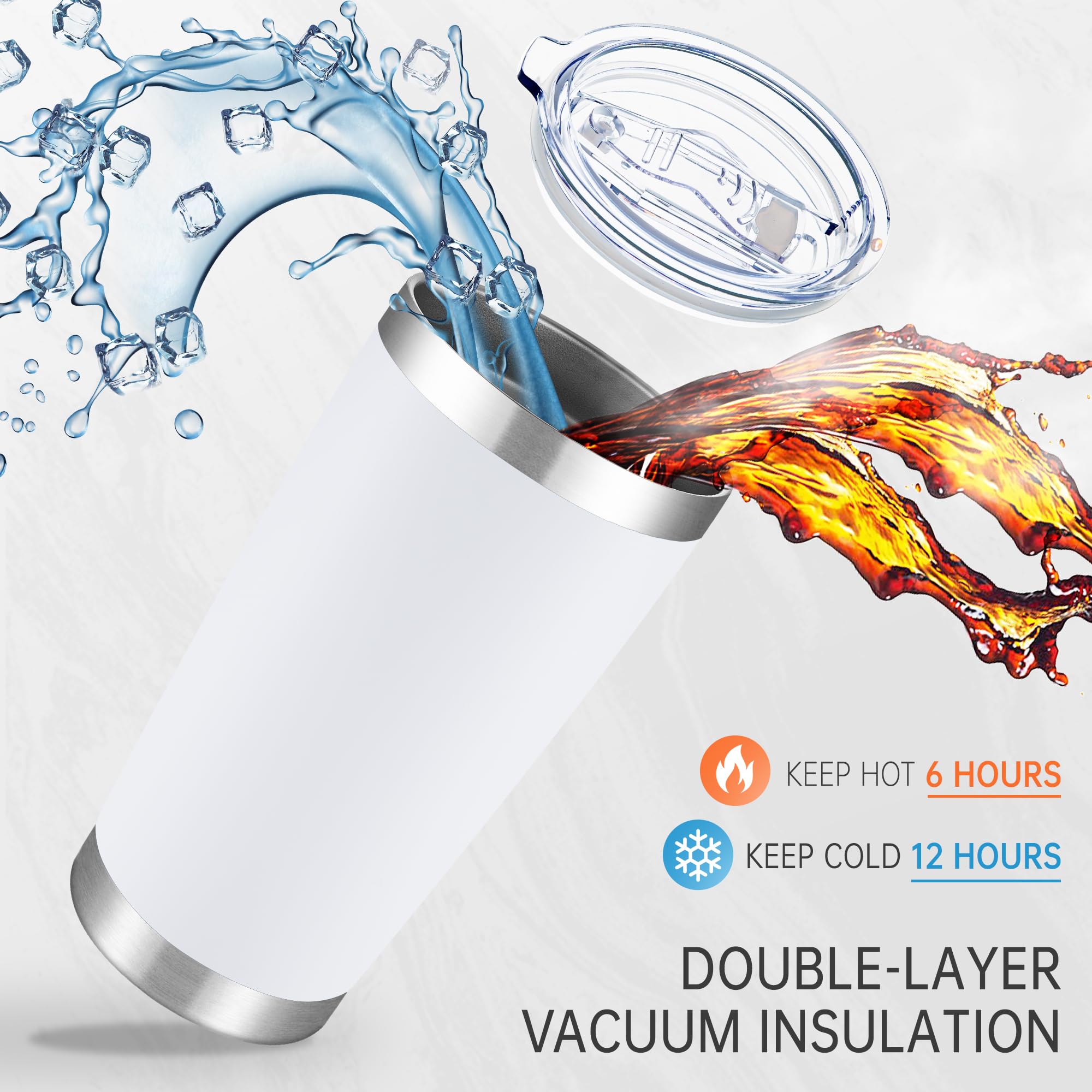 Vaso Cool Yoleb de doble pared aislante mantiene bebidas frías o calientes.