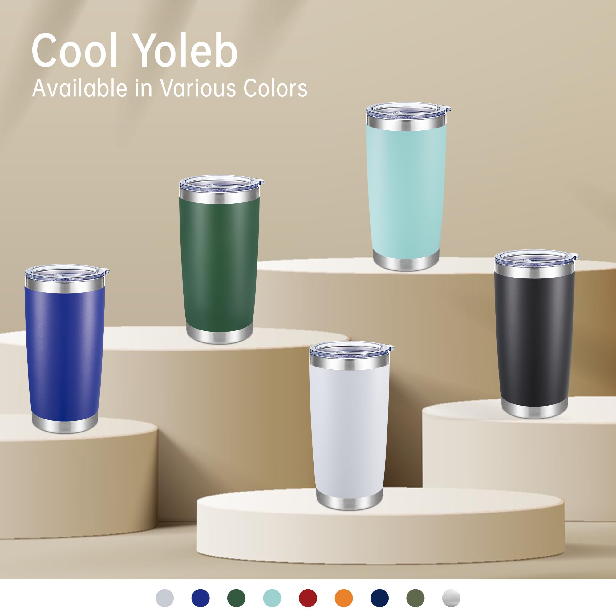 Vaso termico Cool Yoleb 20oz libre de BPA para seguridad diaria