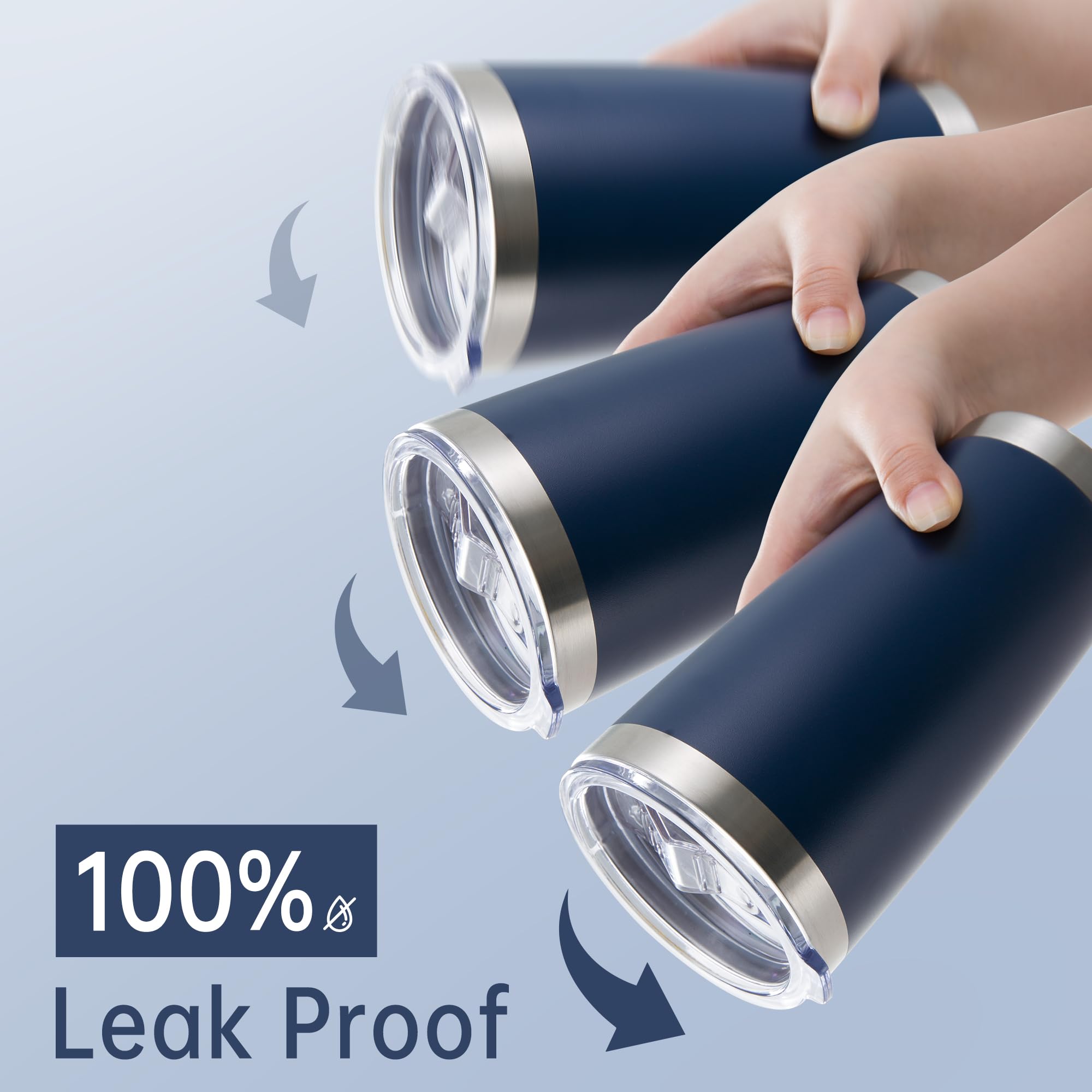 Tapa transparente del vaso Cool Yoleb 20 oz para ver tu bebida.
