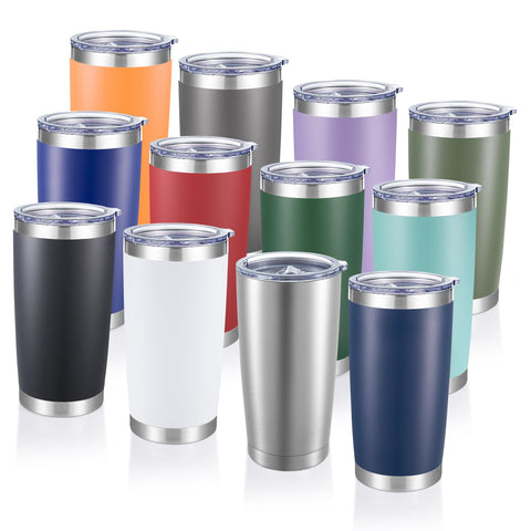 Vaso termico Cool Yoleb 20oz con tapa transparente para bebidas frías o calientes