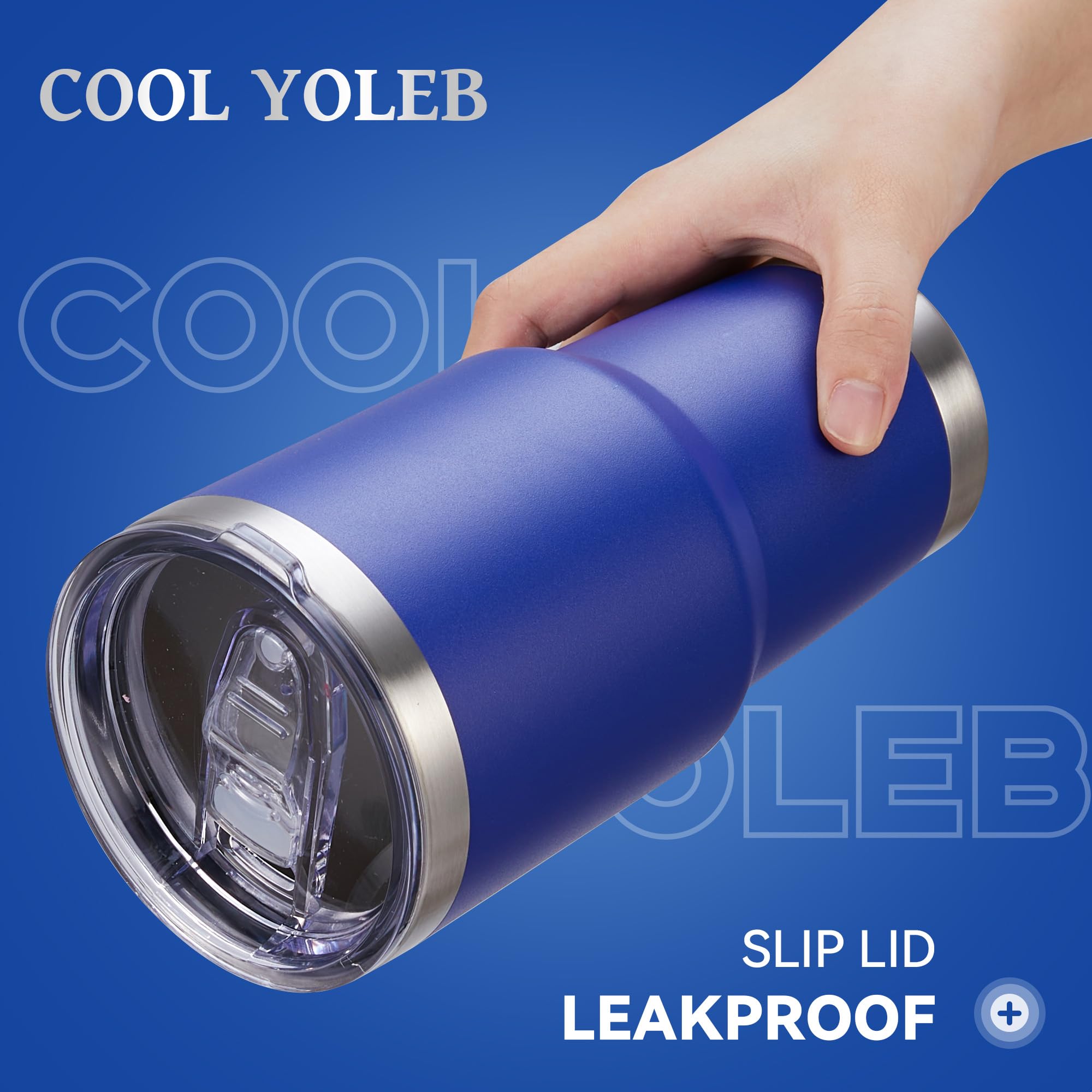 Cool Yoleb vaso térmico 30oz con tapa deslizable, perfecto para viaje.