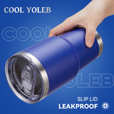 Cool Yoleb vaso térmico 30oz con tapa deslizable, perfecto para viaje.