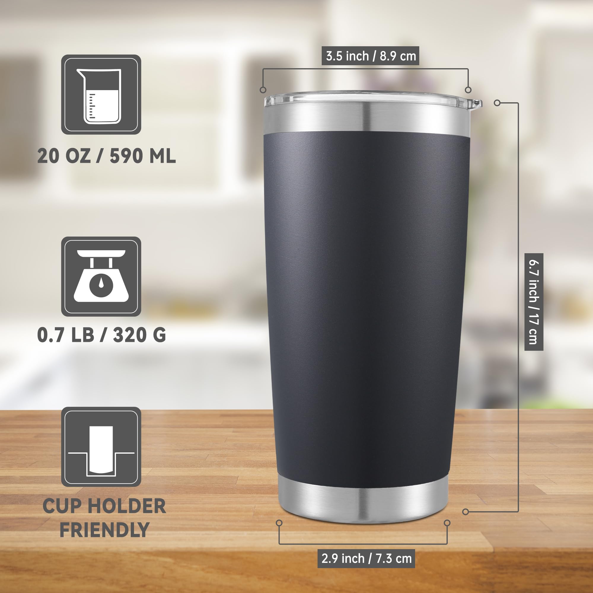 Vaso térmico Cool Yoleb con acabado en polvo coloreado para personalización.