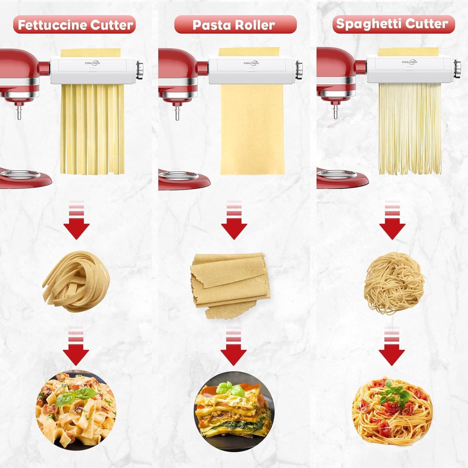 Coolcook rodillo de pasta con ajuste 0.4–2.0 mm para texturas perfectas