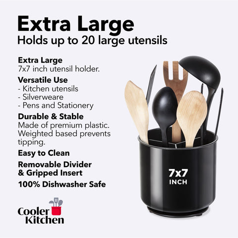 Cooler Kitchen porta-utensilios capacidad para 15-20 utensilios de mango grande.