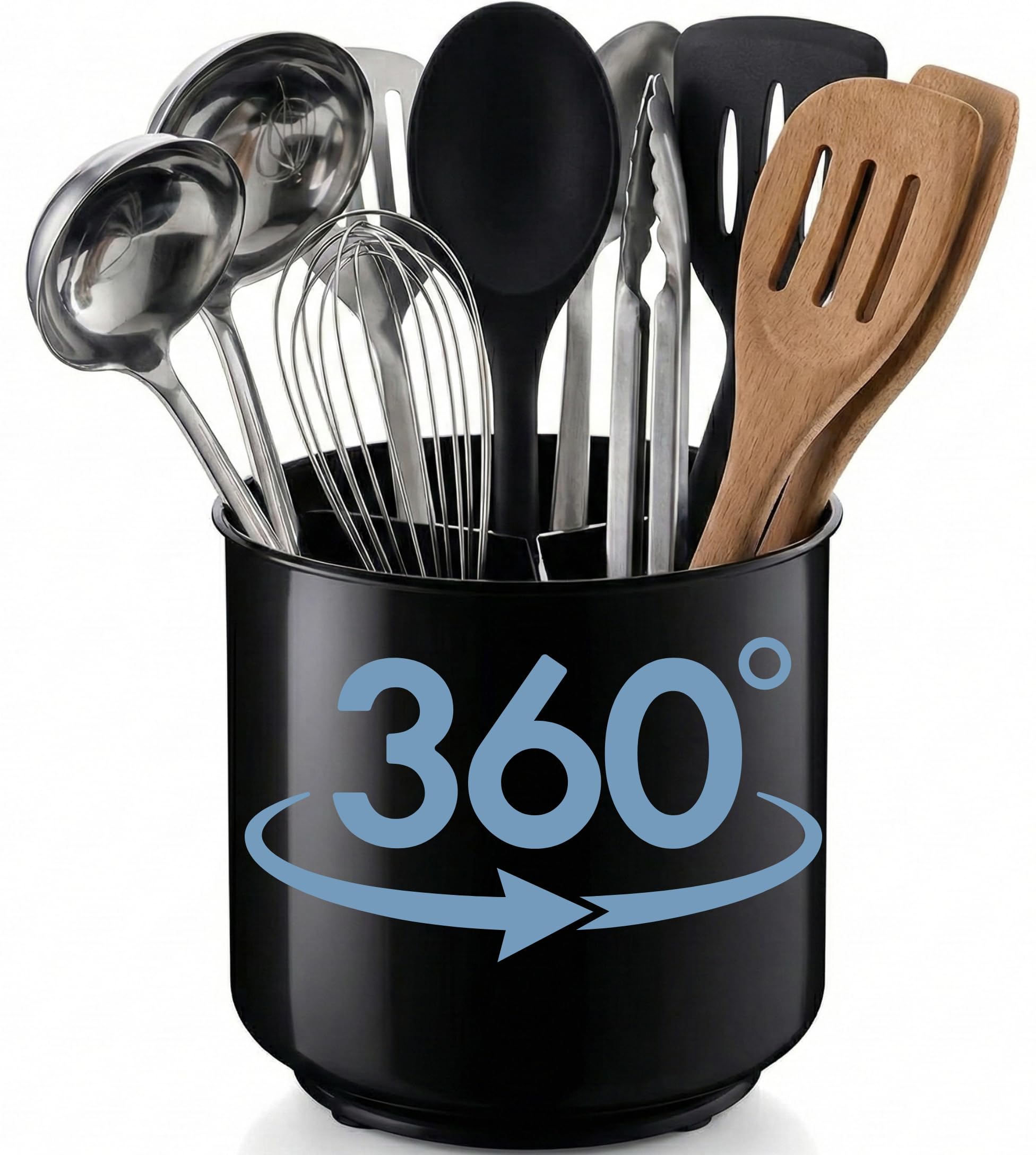 Cooler Kitchen porta-utensilios jumbo, diámetro 7, organiza cucharas y espátulas en la encimera.