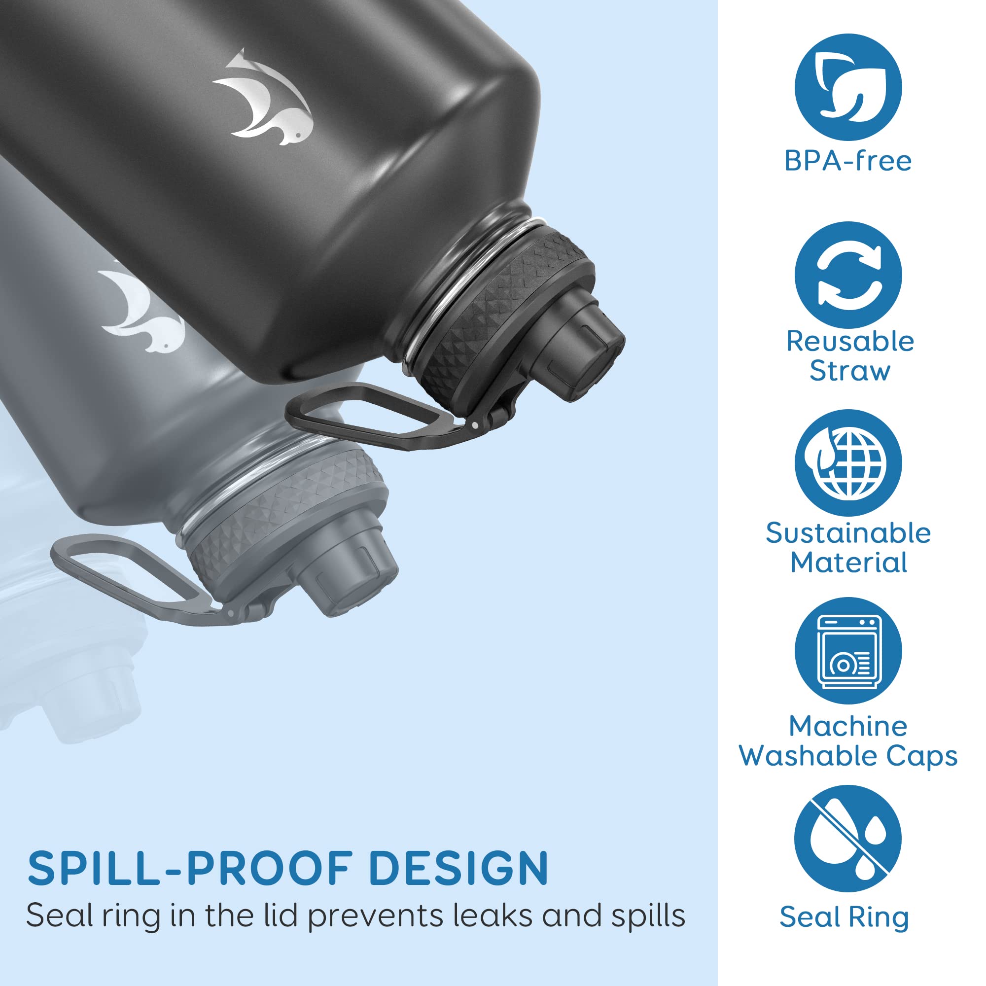 Coolflask boquilla-tapa-volteable facilita rellenar hielo y transportar.