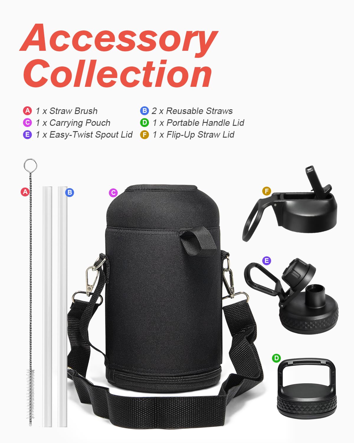 Coolflask botella 64 oz aislamiento doble mantiene líquidos a temperatura estable