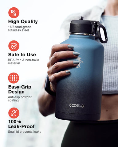 Coolflask botella 64 oz apertura amplia facilita rellenar con hielo