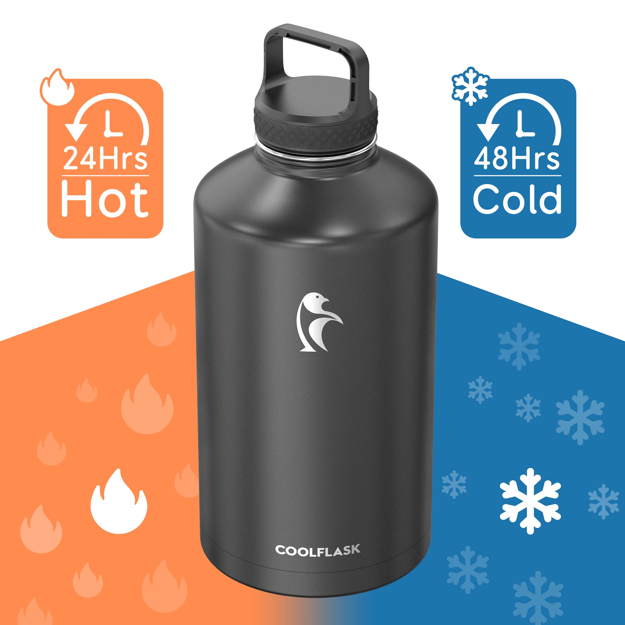 Coolflask tapas-3-tapas-diferentes ofrece versatilidad para beber frío caliente o con hielo.
