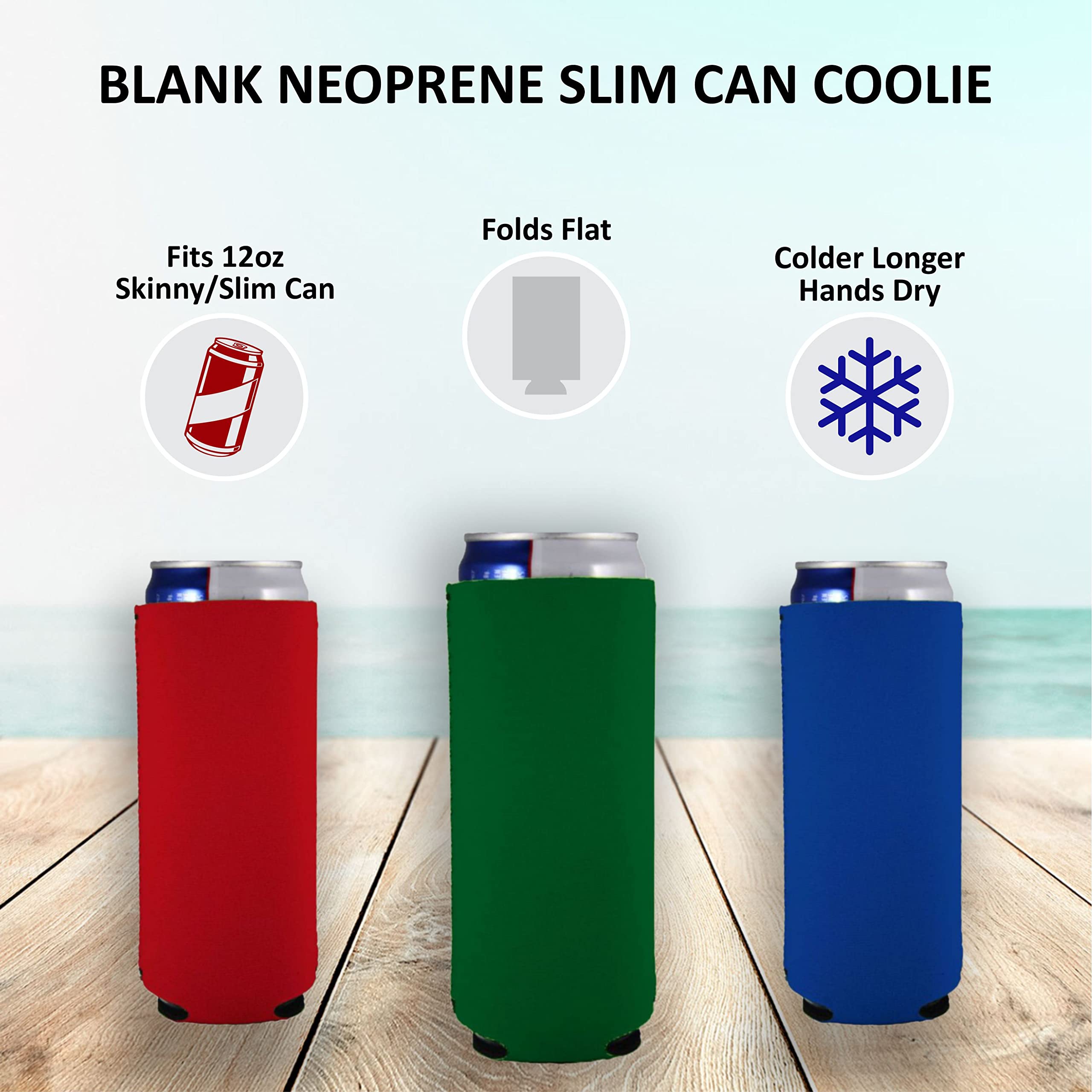 Coolie Junction 10 enfriadores para latas slim de 12 oz para fiestas