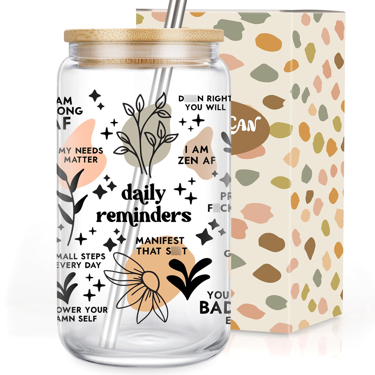 Coolife Taza con afirmaciones positivas 16onzas, ideal para empezar el día.