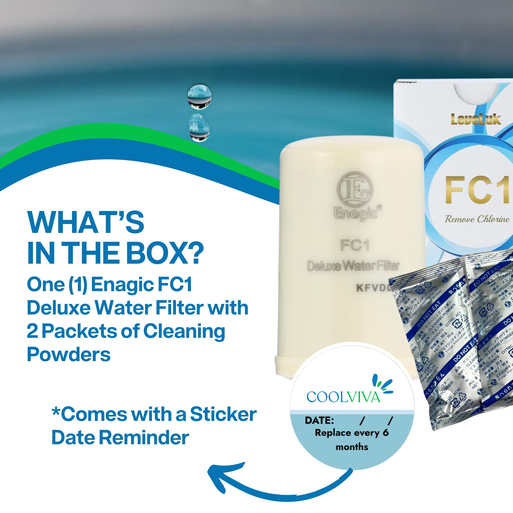 PACK COOLVIVA FC1 en caja, kit de reemplazo completo.