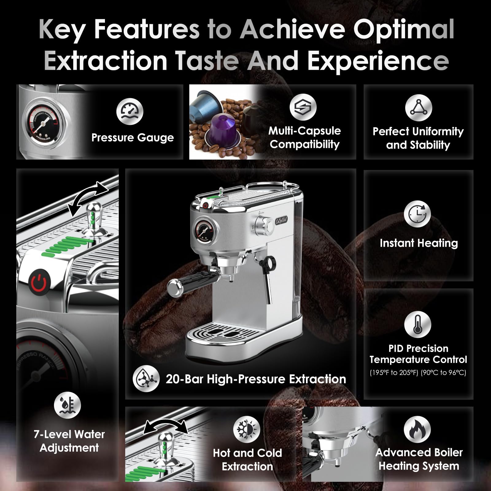 CoOptVal control joystick para ajustes precisos de agua y extracción.