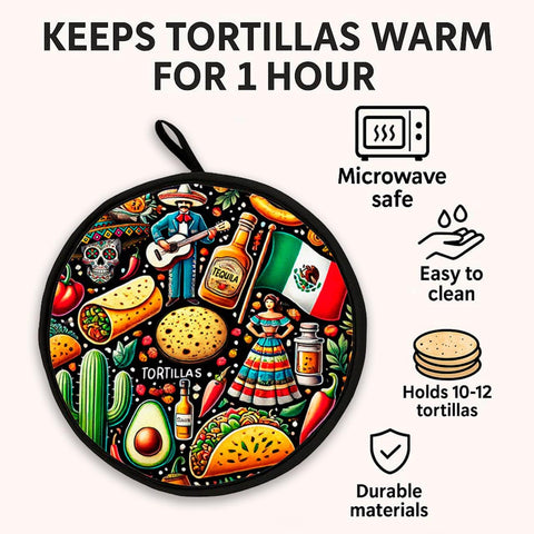 Cooqui capacidad XL para tortillas grandes y burritos.