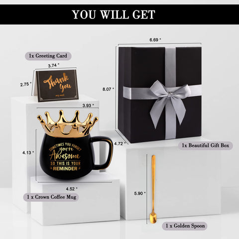 Taza Coosilion con tapa corona oro, ideal para mantener la bebida