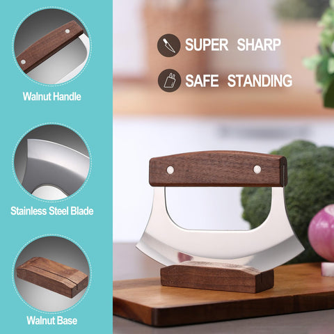 Coowolf Ulu con manija ergonómica para uso cómodo con una mano.