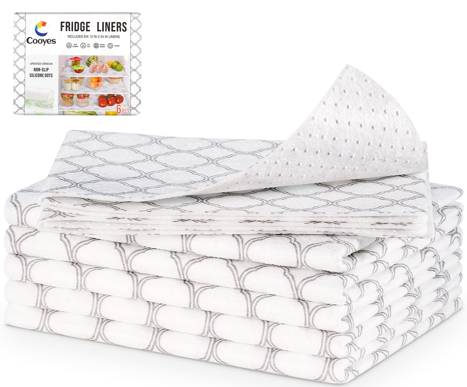 Cooyes liner anti deslizante para estantes evita movimientos y derrames