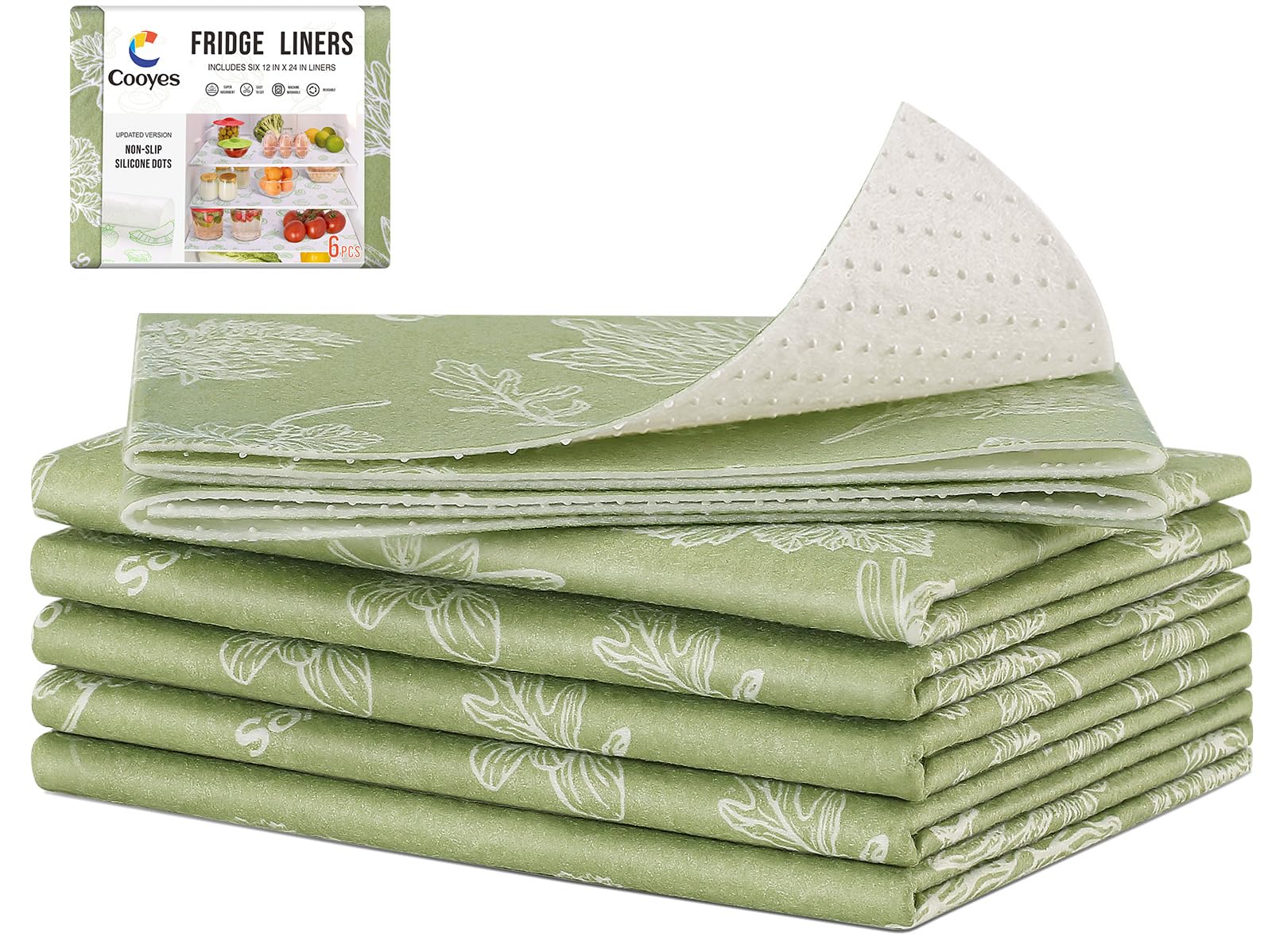 Cooyes estera para refrigerador con patrón vegetal mantiene orden y frescura