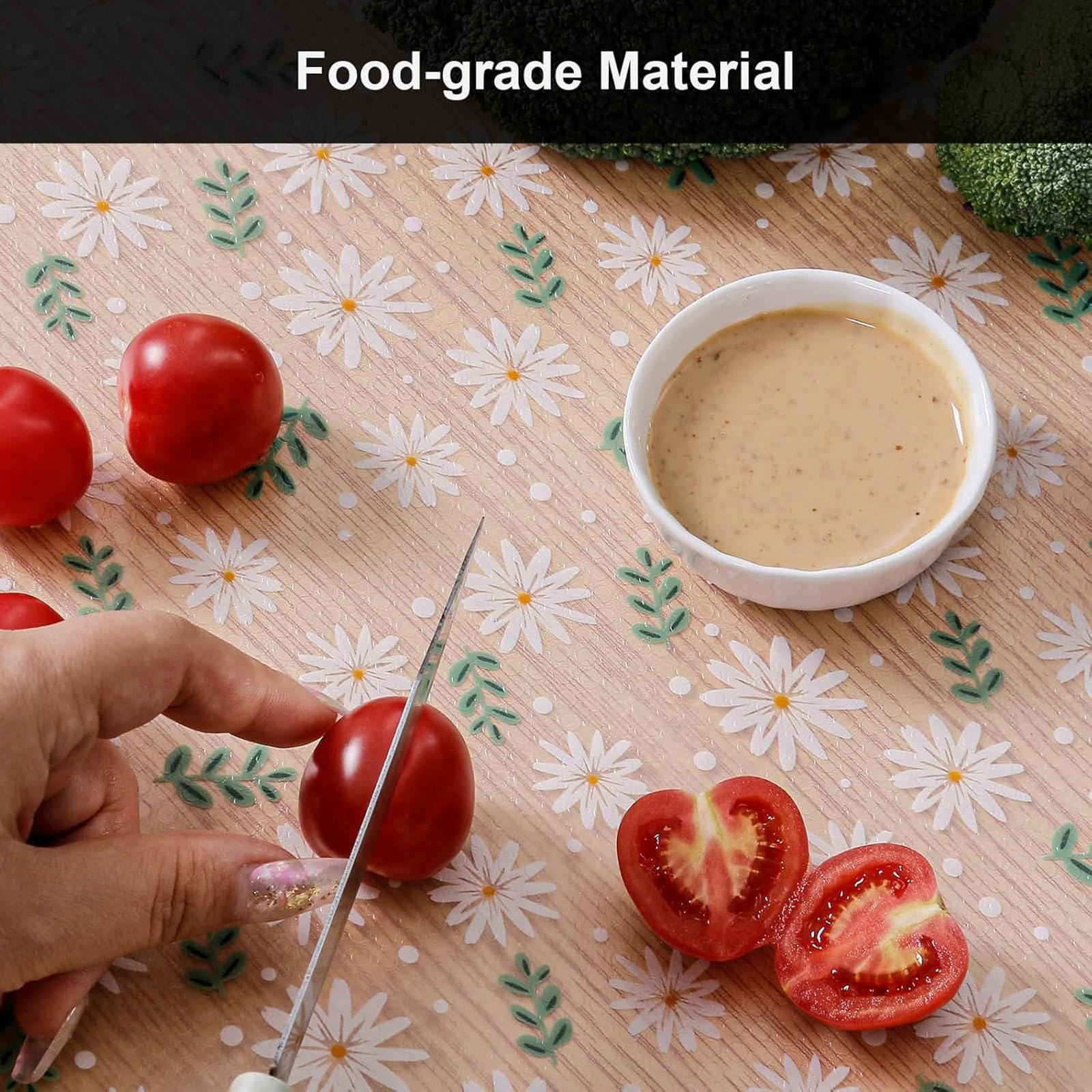 Cooyes forro de cocina con patrón margarita, impermeable y fácil de cortar a medida.