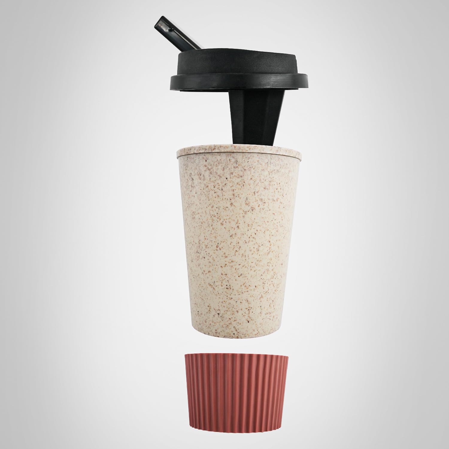 Copa portátil de café de tamaño compacto para viajar con estilo.