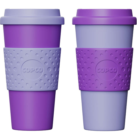 Copco Acadia: juego de dos tazas de viaje de 16 onzas para llevar.