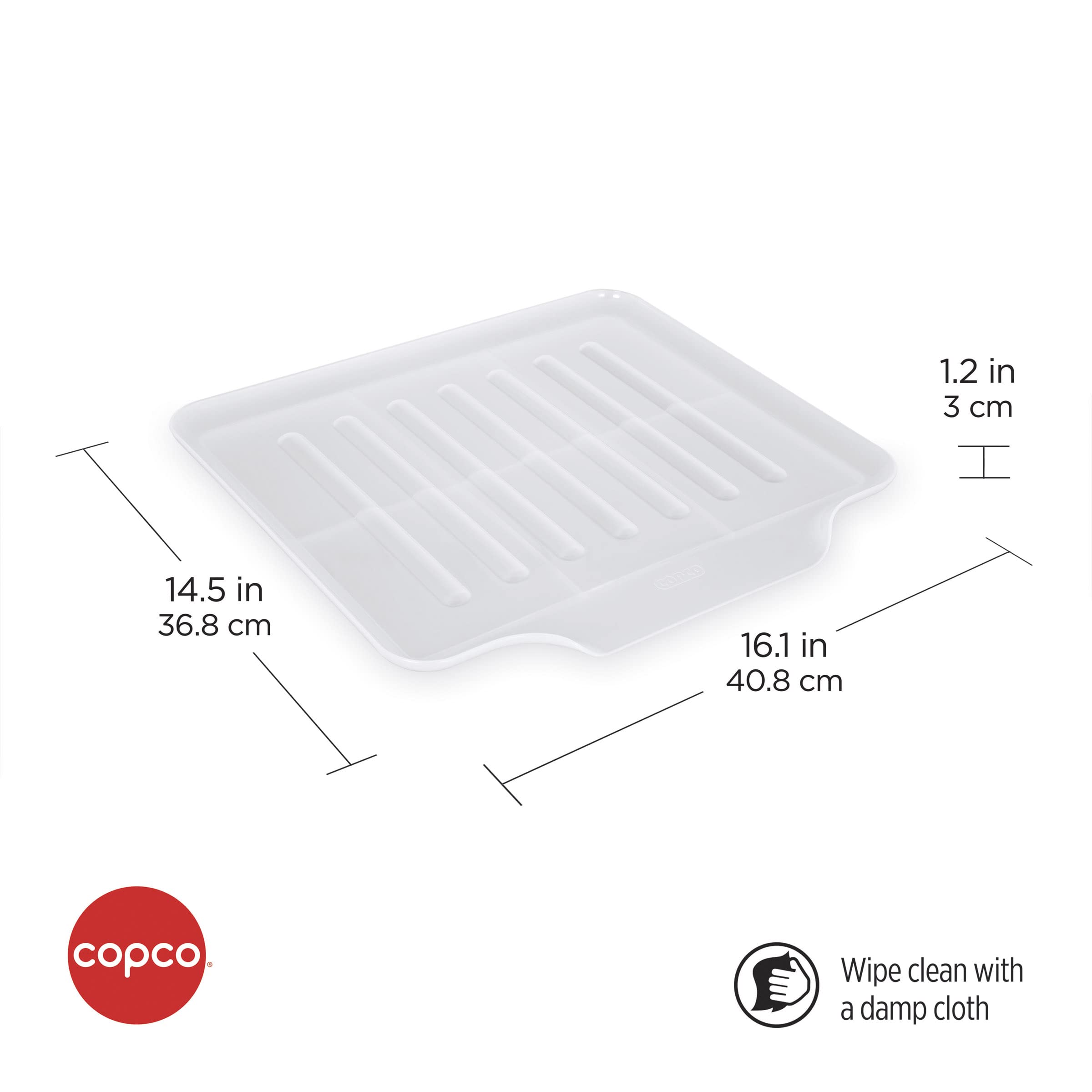 Copco base inclinada facilita drenaje hacia el lavabo y mantiene encimera seca