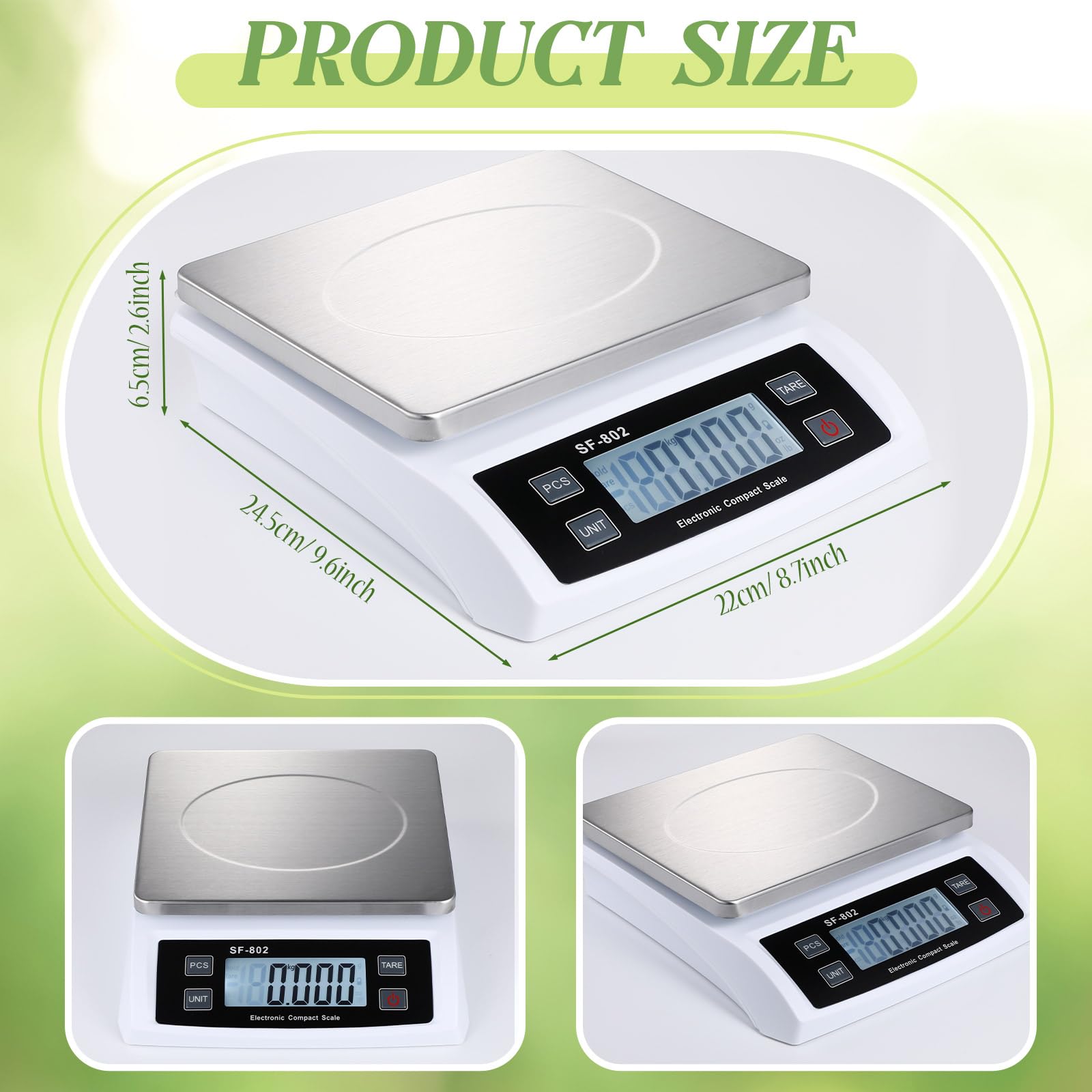 Copkim balanza de cocina digital con plato de acero inoxidable y durabilidad.