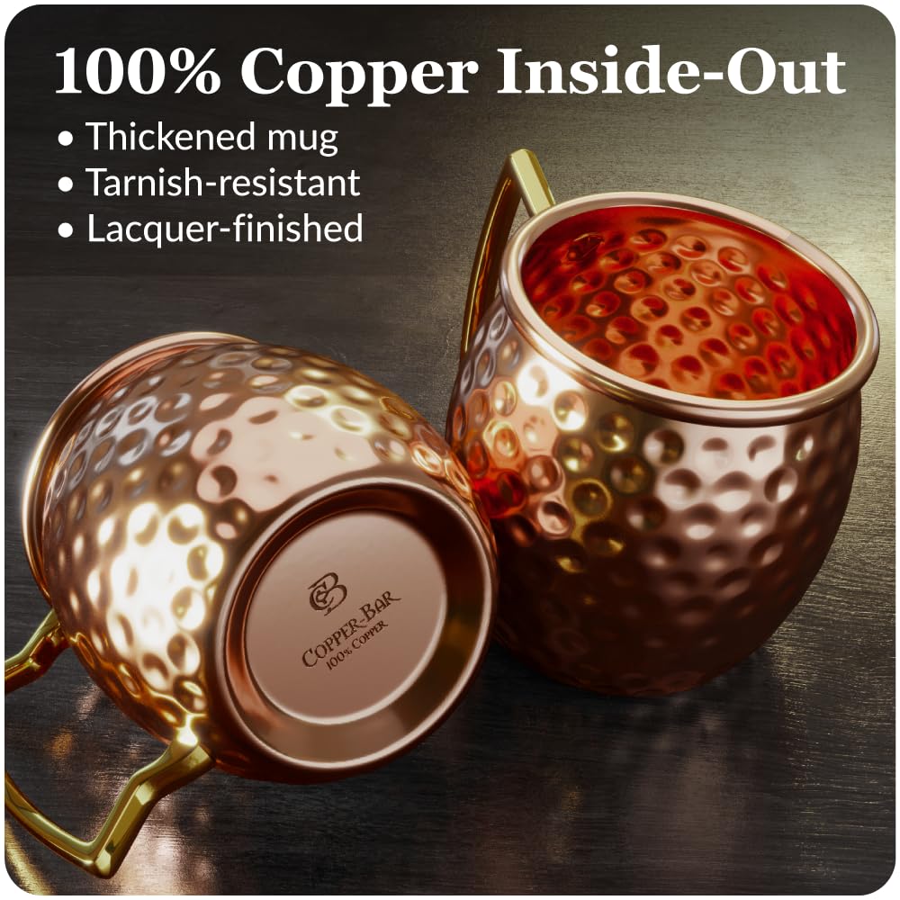 Copper-Bar accesorios Moscow Mule de 19 piezas para una experiencia elegante en casa