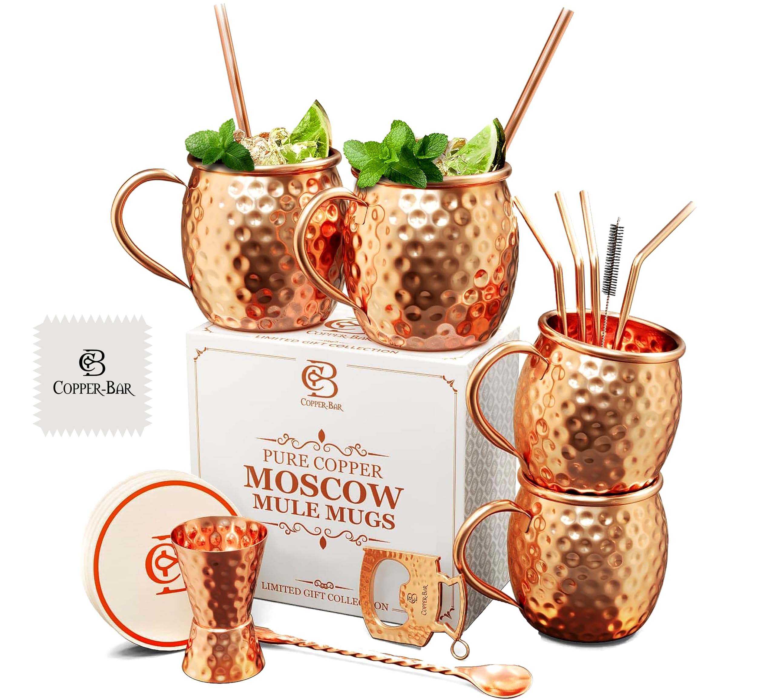 Copa Copper-Bar de cobre 473 ml para enfriar bebidas y cócteles