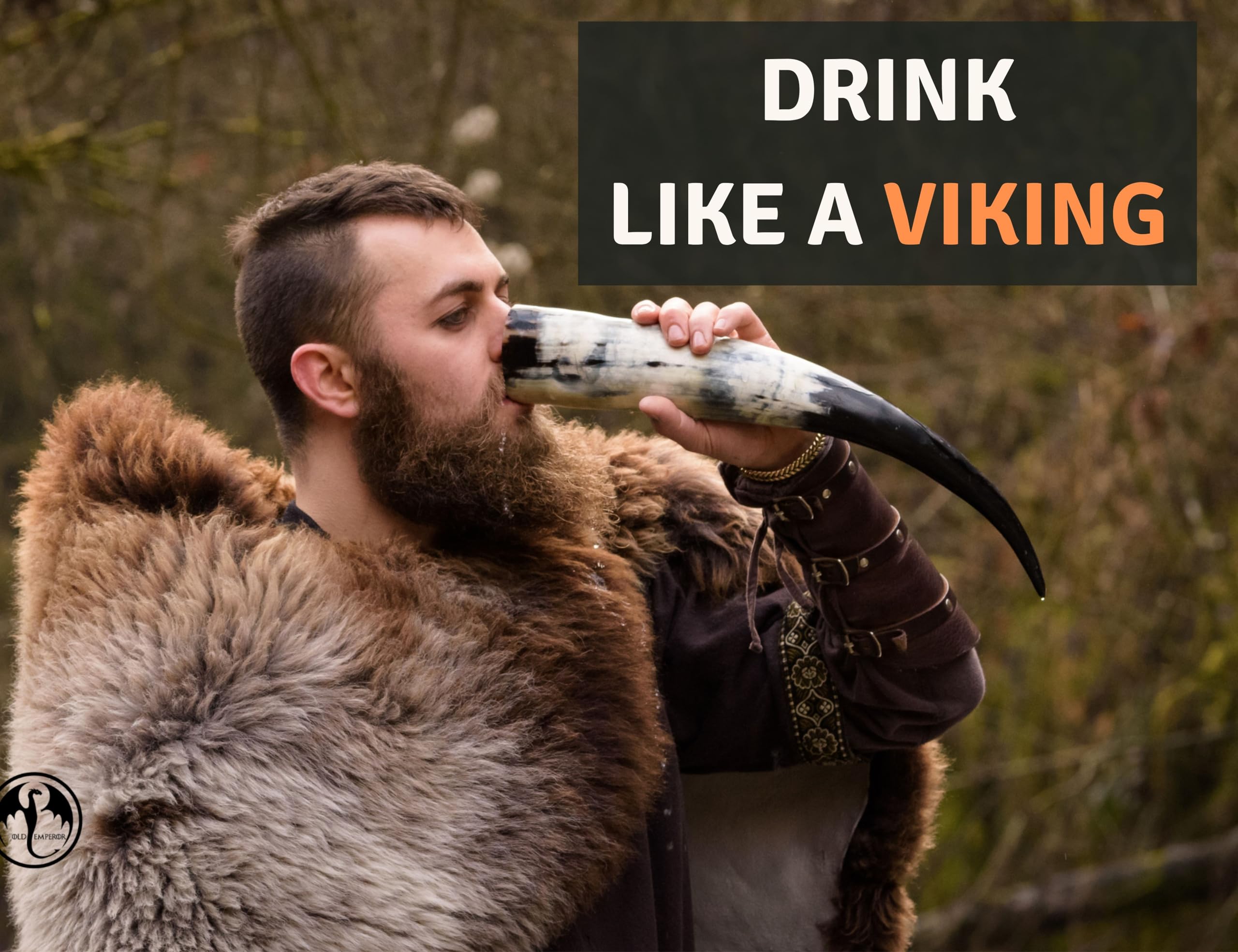 COPPERVEDA Viking cuerno-brillo natural, acabado sedoso en el cuerno