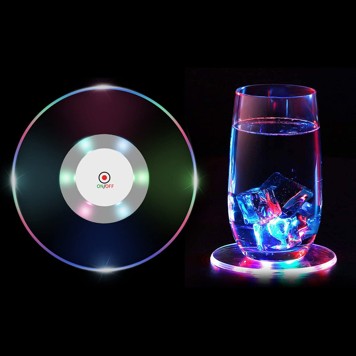 COPU posavasos LED conjunto de 6, iluminación glamorosa para fiestas.