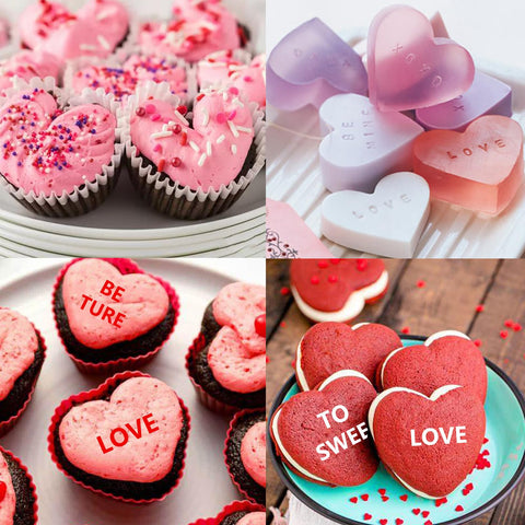 Molde corazón silicona rosa Copzievkae para magdalenas y postres en porciones.