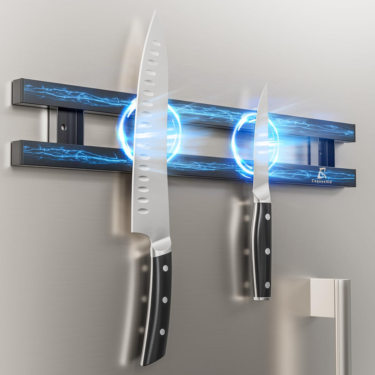 CoquusAid barra afilador magnético 16-5 pulgadas en nevera, cuchillos pesados sujetos con seguridad.