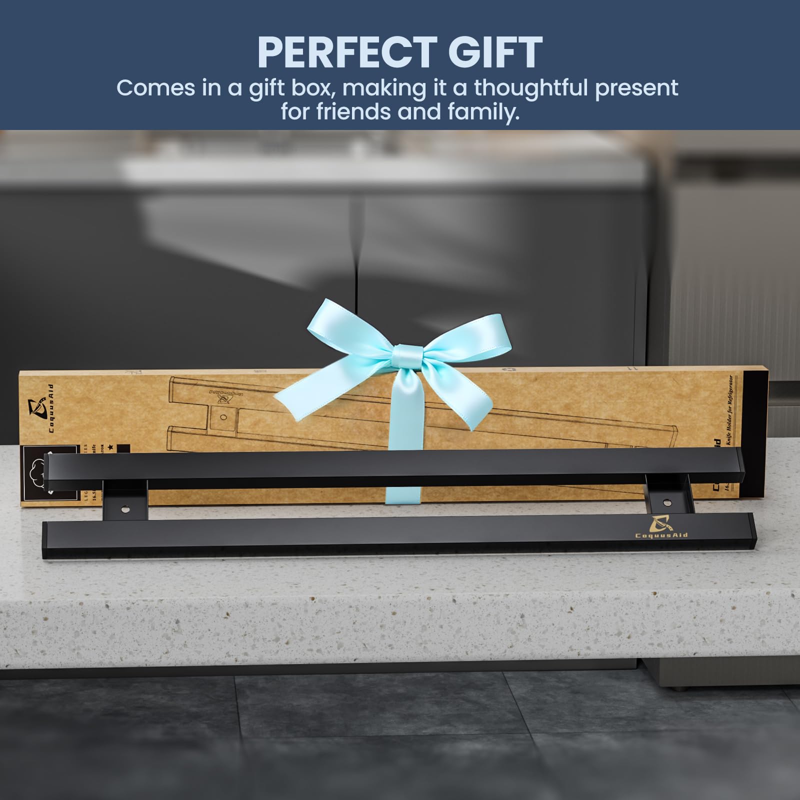 CoquusAid regalo en caja elegante; ideal para inauguración de casa o bodas.