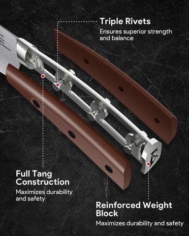 Cuchillo lonchas CoquusAid de 8 pulgadas para cortes uniformes.