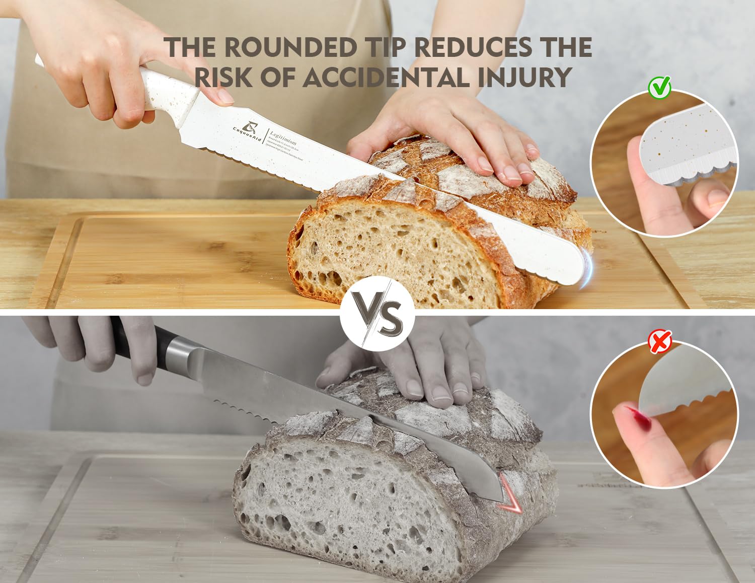 Cuchillo multisusos CoquusAid, ideal para grandes frutas y carnes.