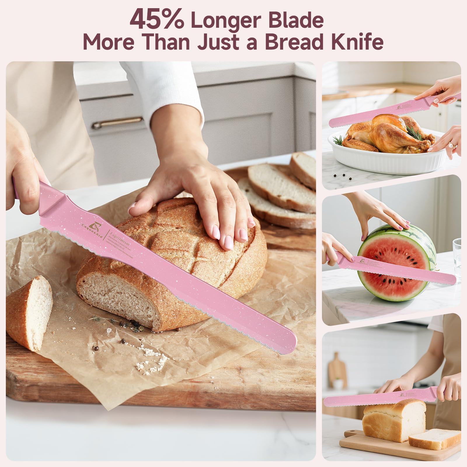 Cuchillo CoquusAid diseño ergonómico con mango cómodo