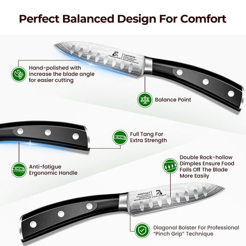 Cuchillo CoquusAid con huecos dobles para evitar que la fruta se pegue
