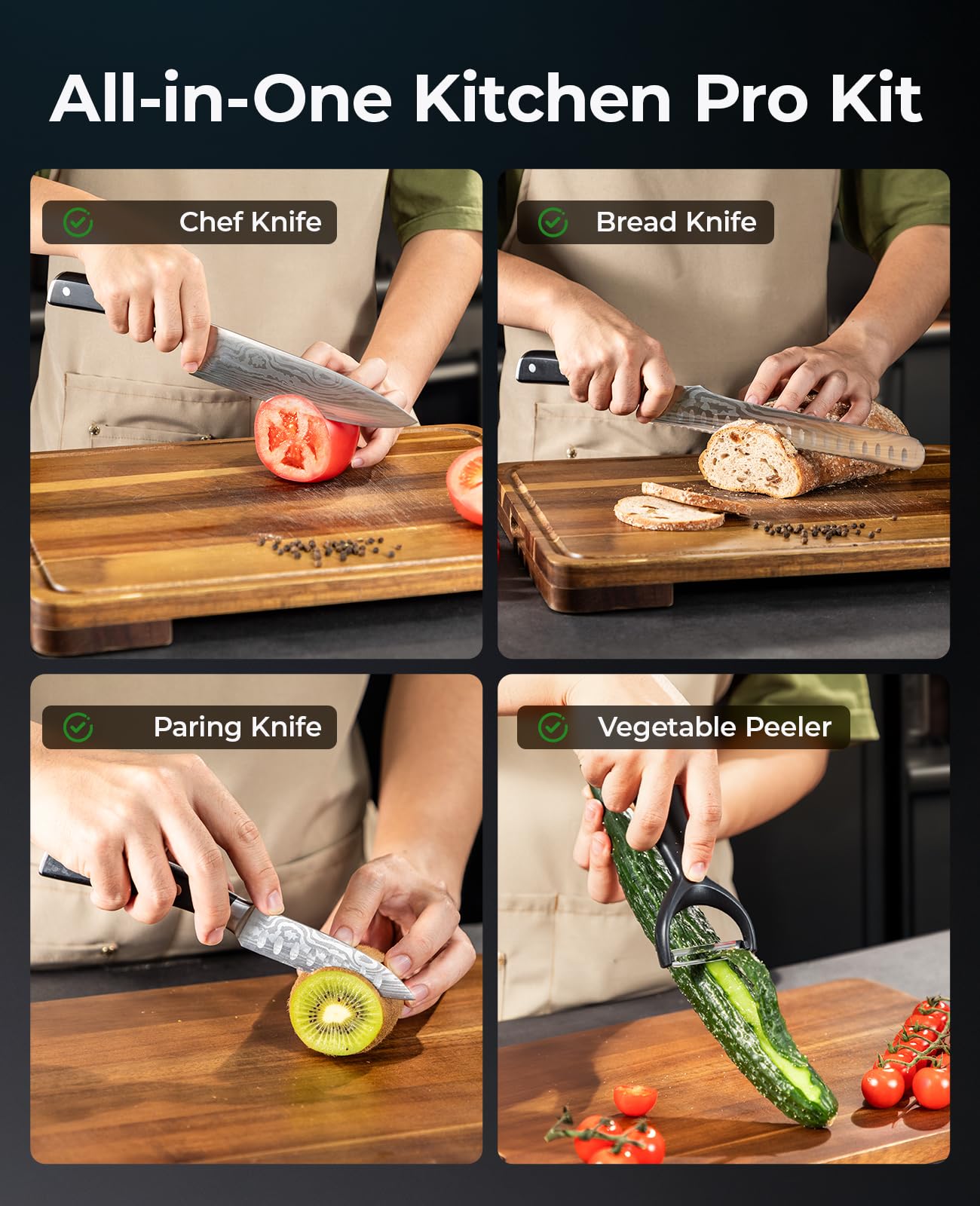 Cuchillo pelador CoquusAid Esencial para pelar frutas y verduras fácilmente.