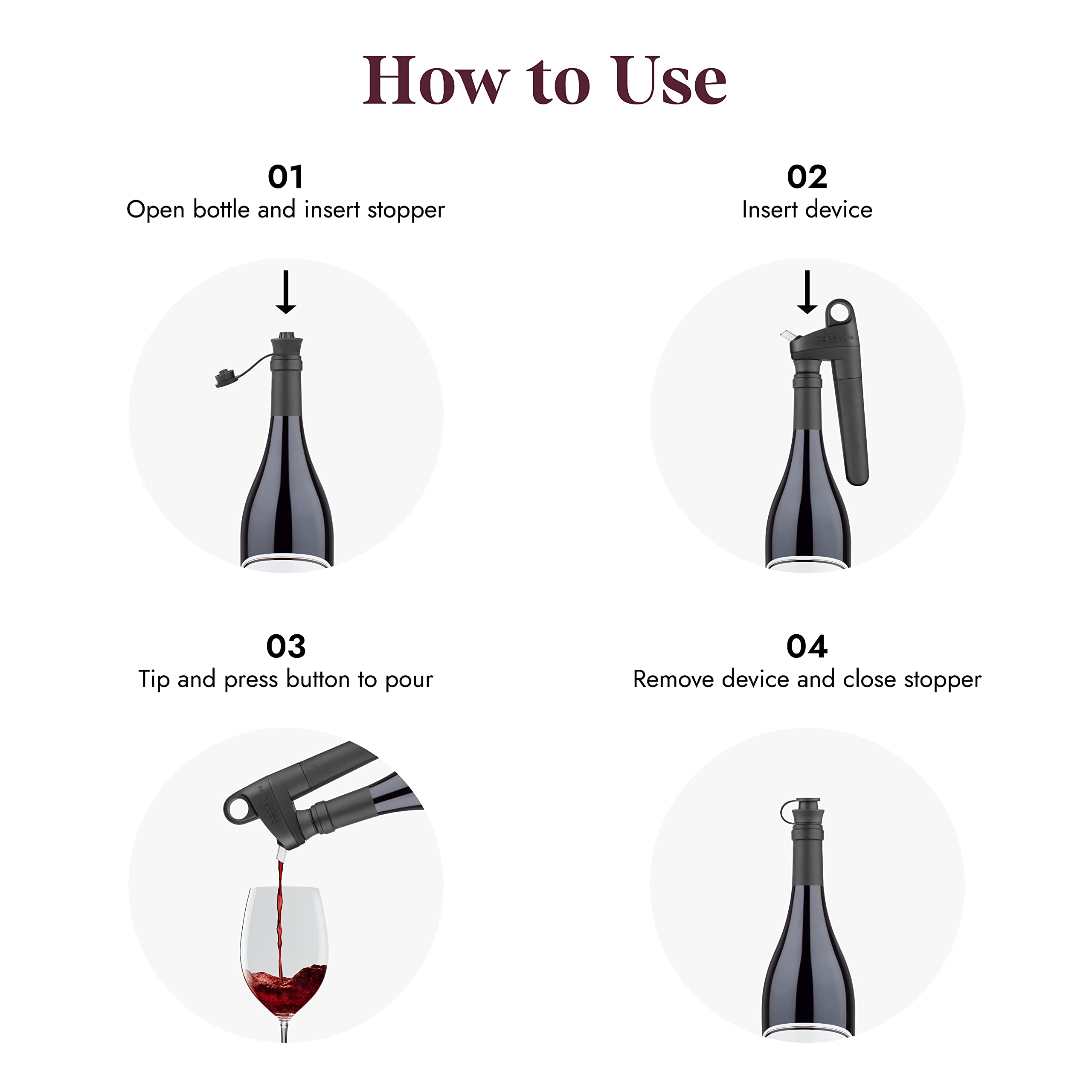 Coravin Pivot tapon se adapta a botellas regulares para sellar