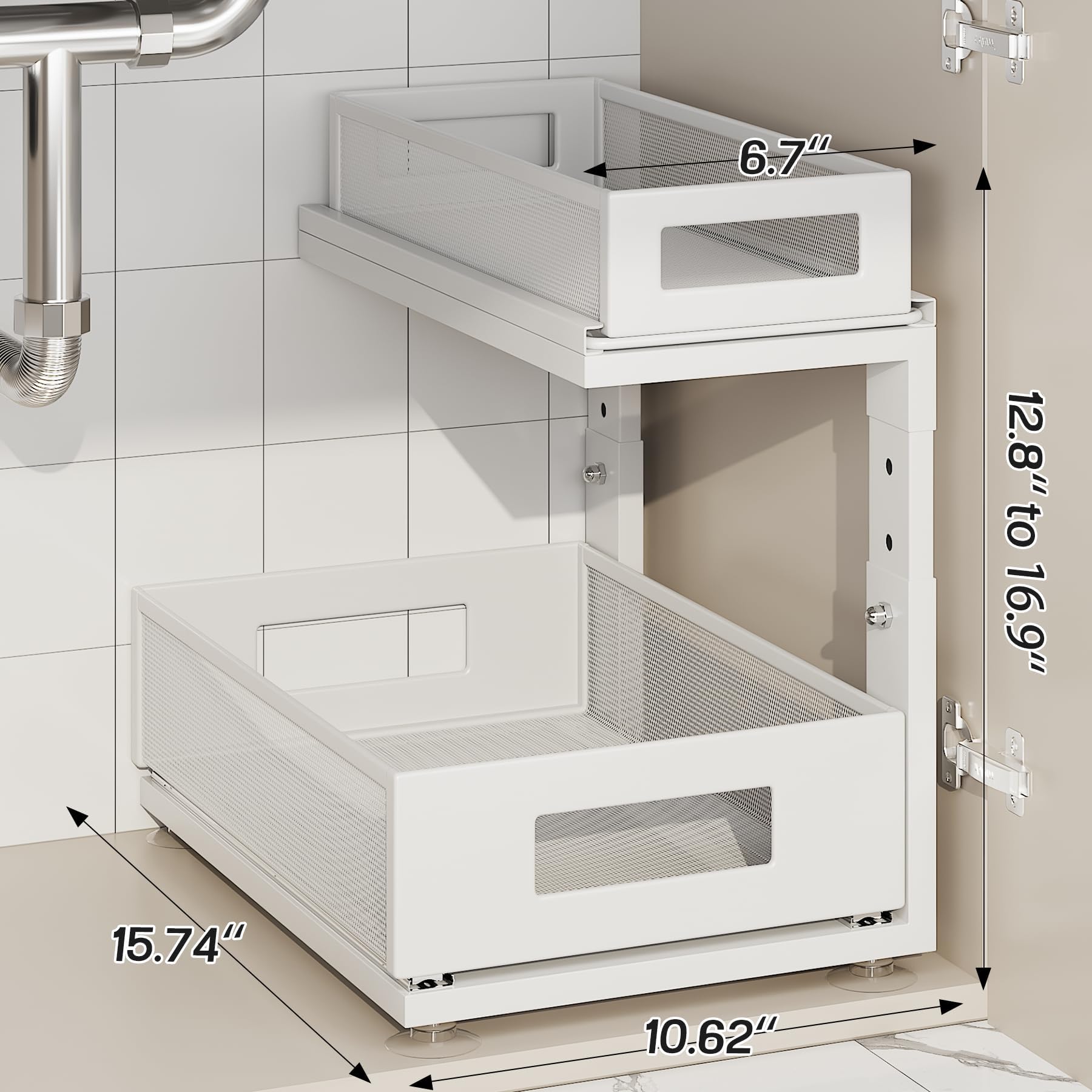 Corbyles organizador bajo lavabo con malla elegante para objetos pequeños