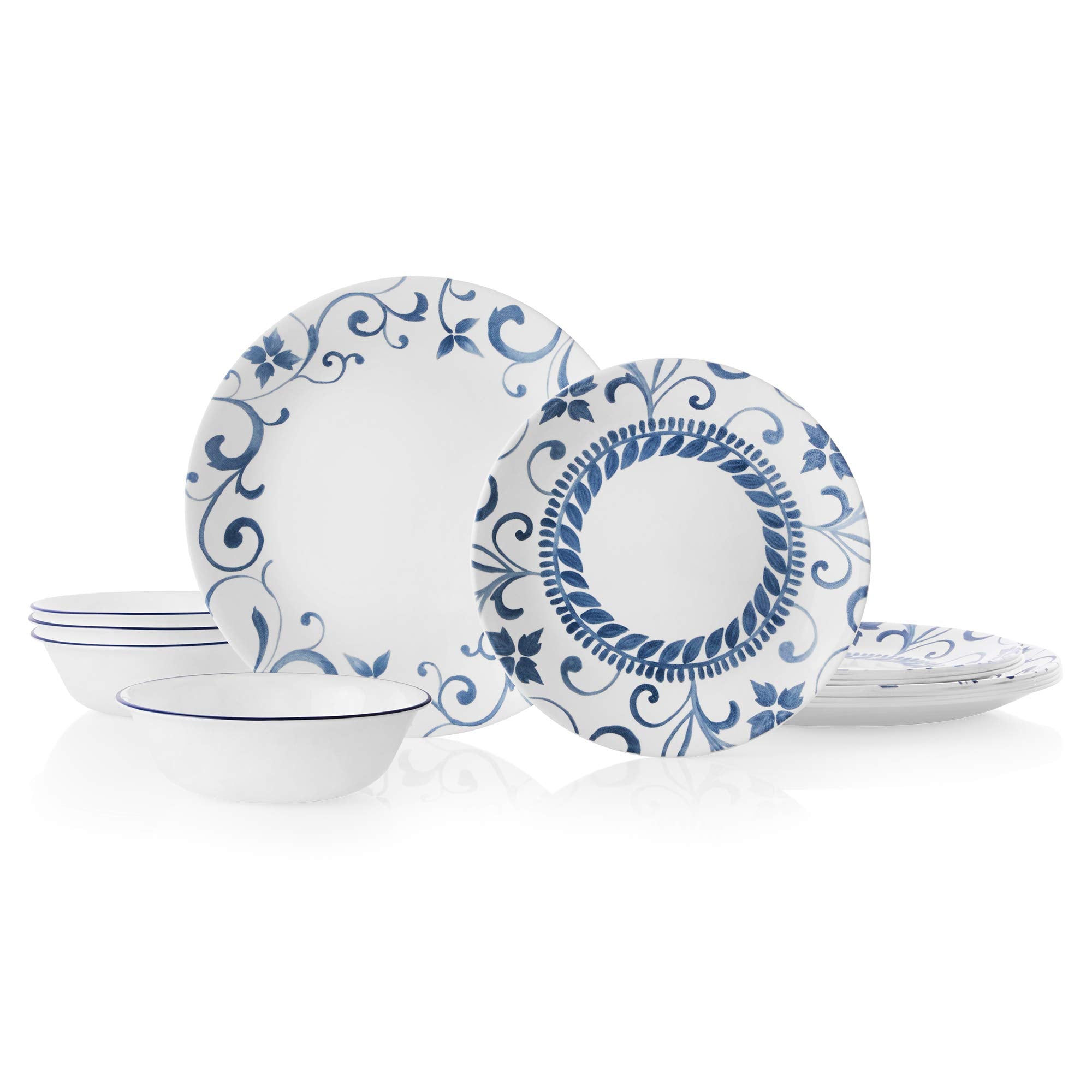 Corelle Artemis 12 piezas: platos de cena 26 cm, duraderos para uso diario