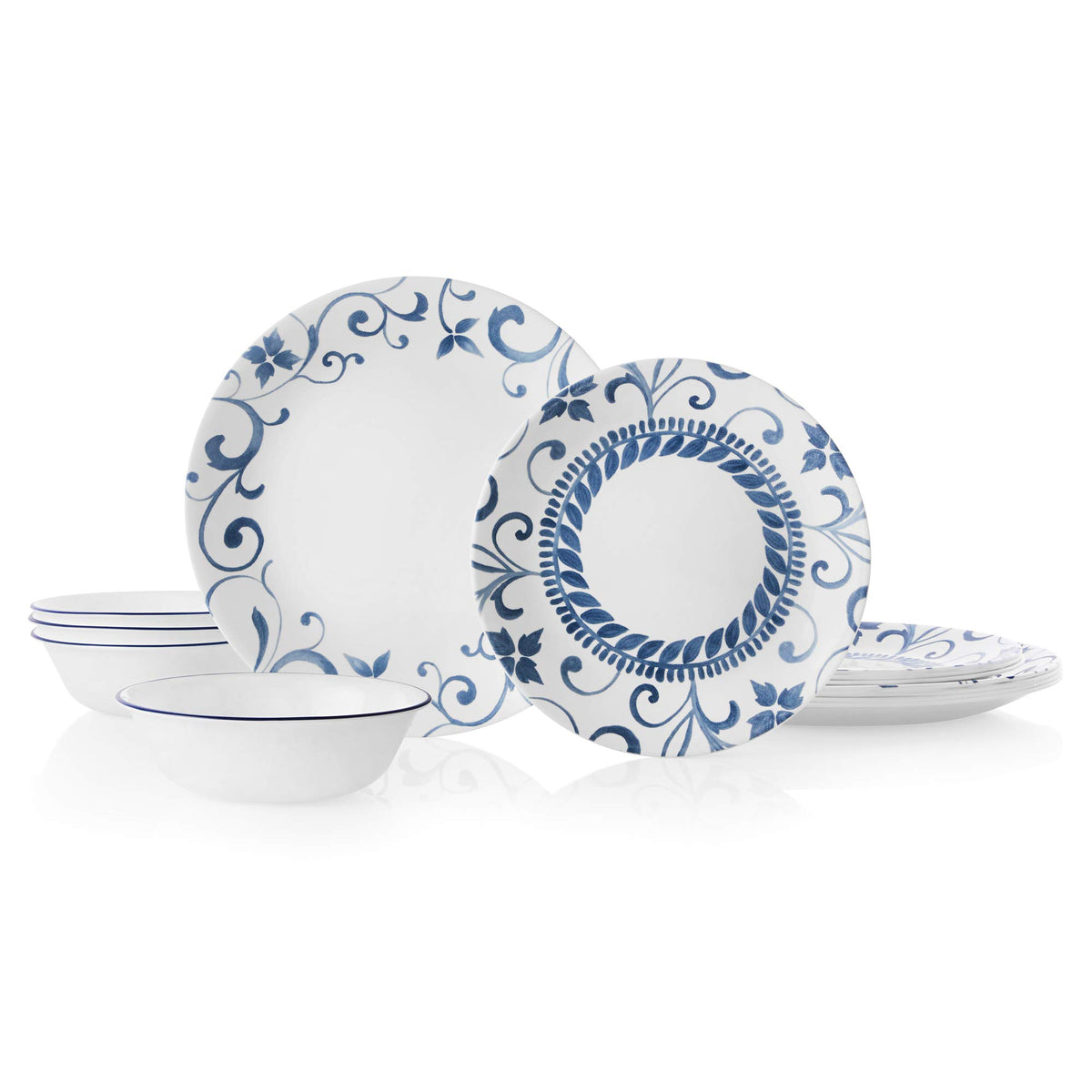 Corelle Artemis 12 piezas: platos de cena 26 cm, duraderos para uso diario