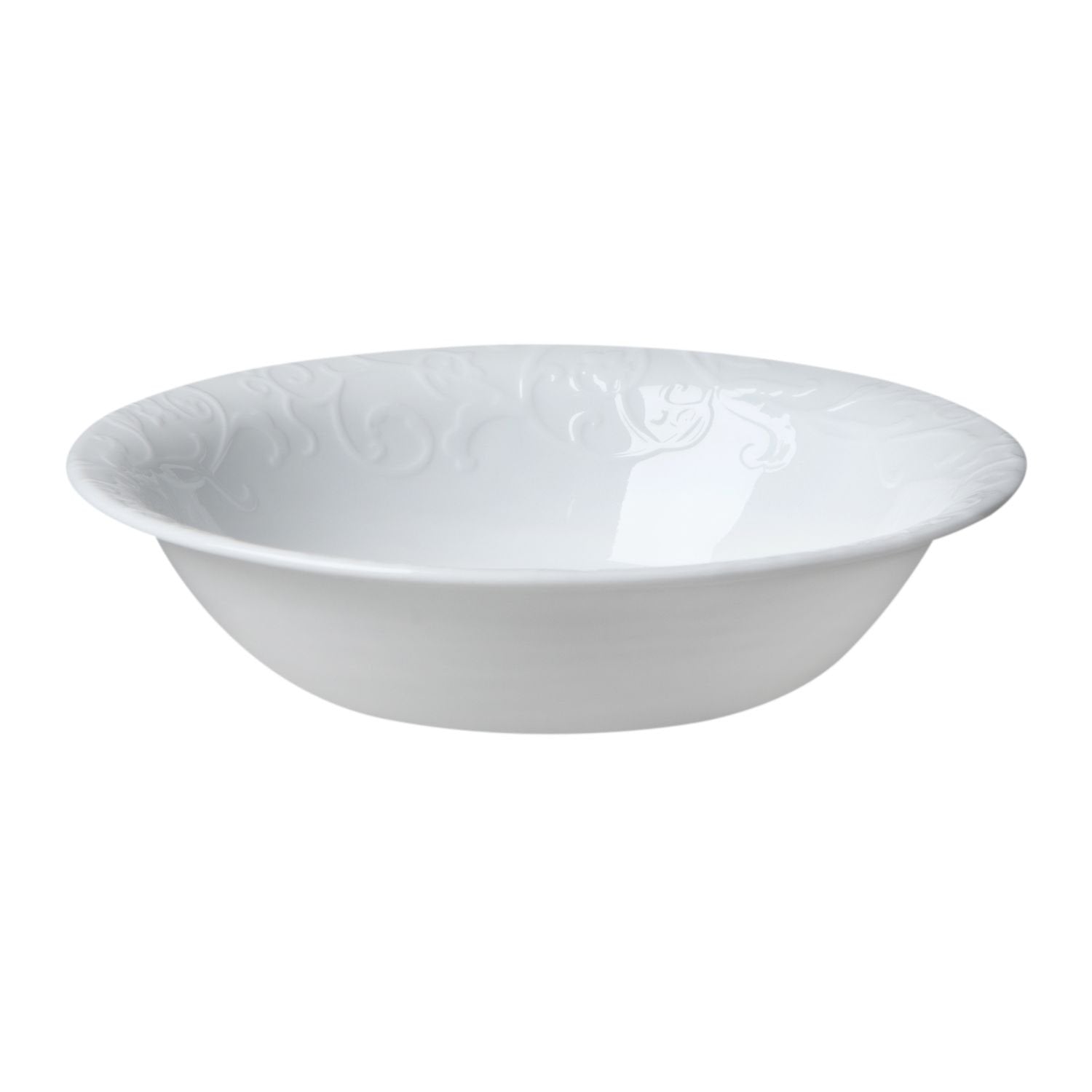 Corelle Bella Faenza cuenco frontal, ideal para sopa o cereal con relieve floral.