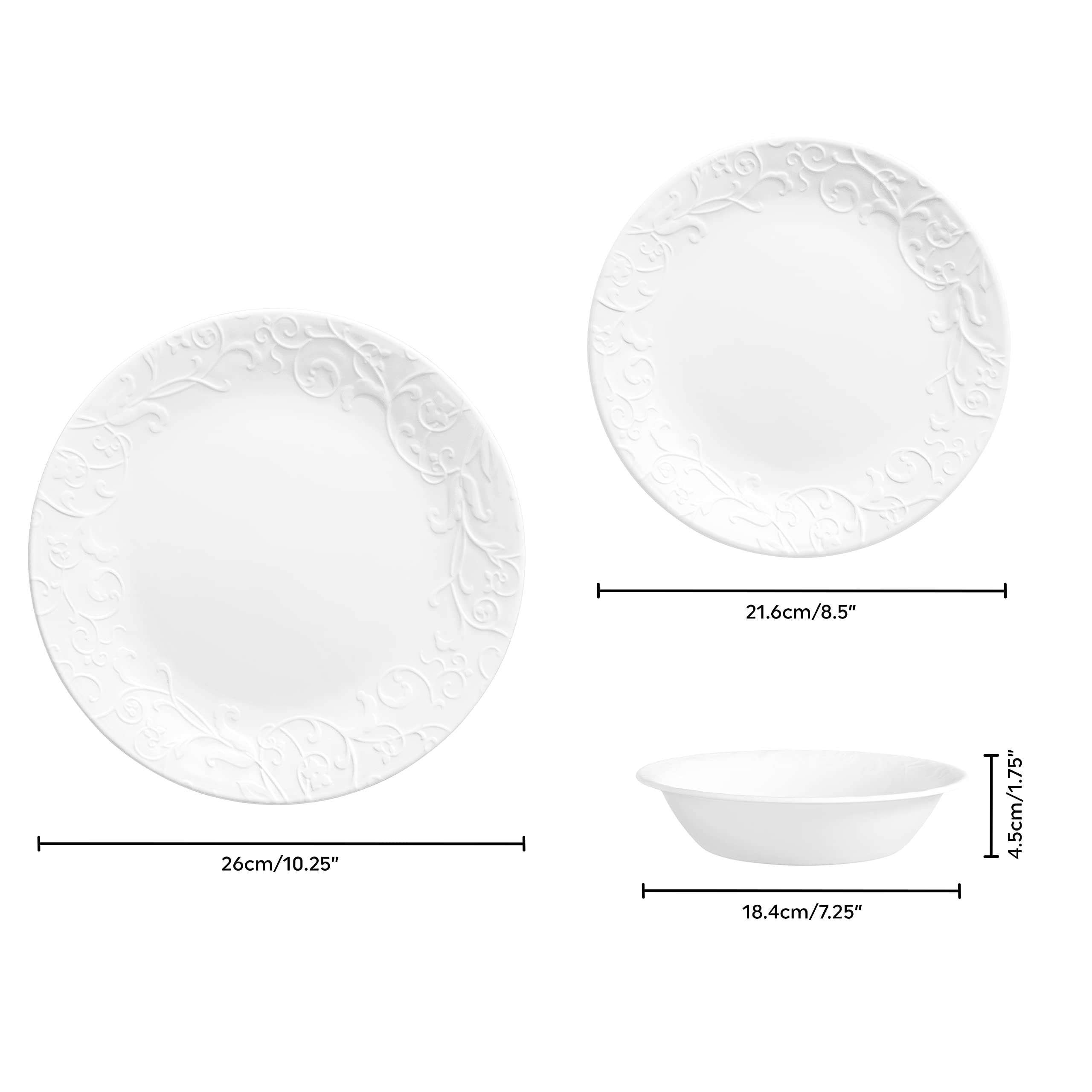 Corelle Bella Faenza, estructura resistente a golpes para familias activas.