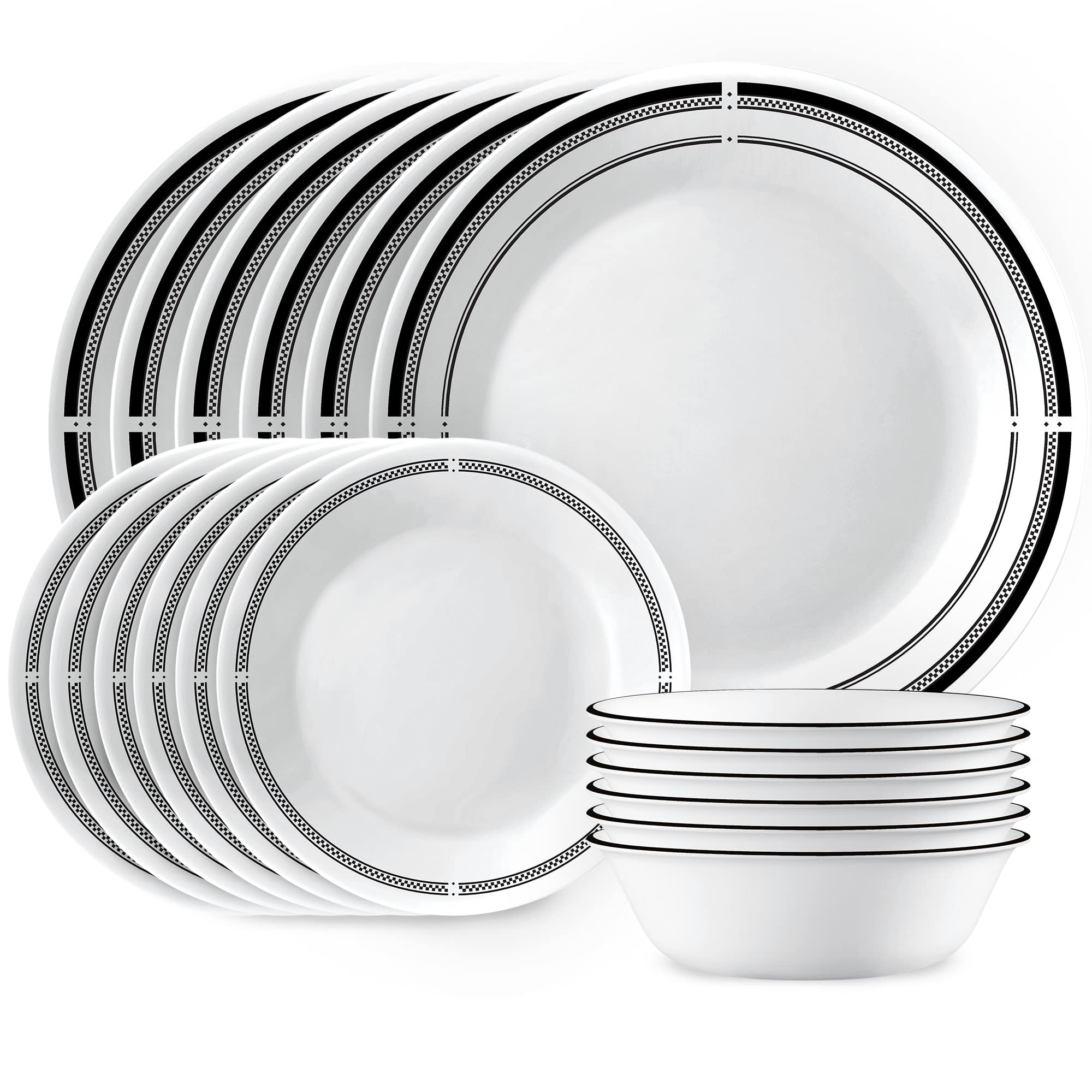 Corelle Brasserie conjunto 18 piezas para servicio de 6, ligero y duradero