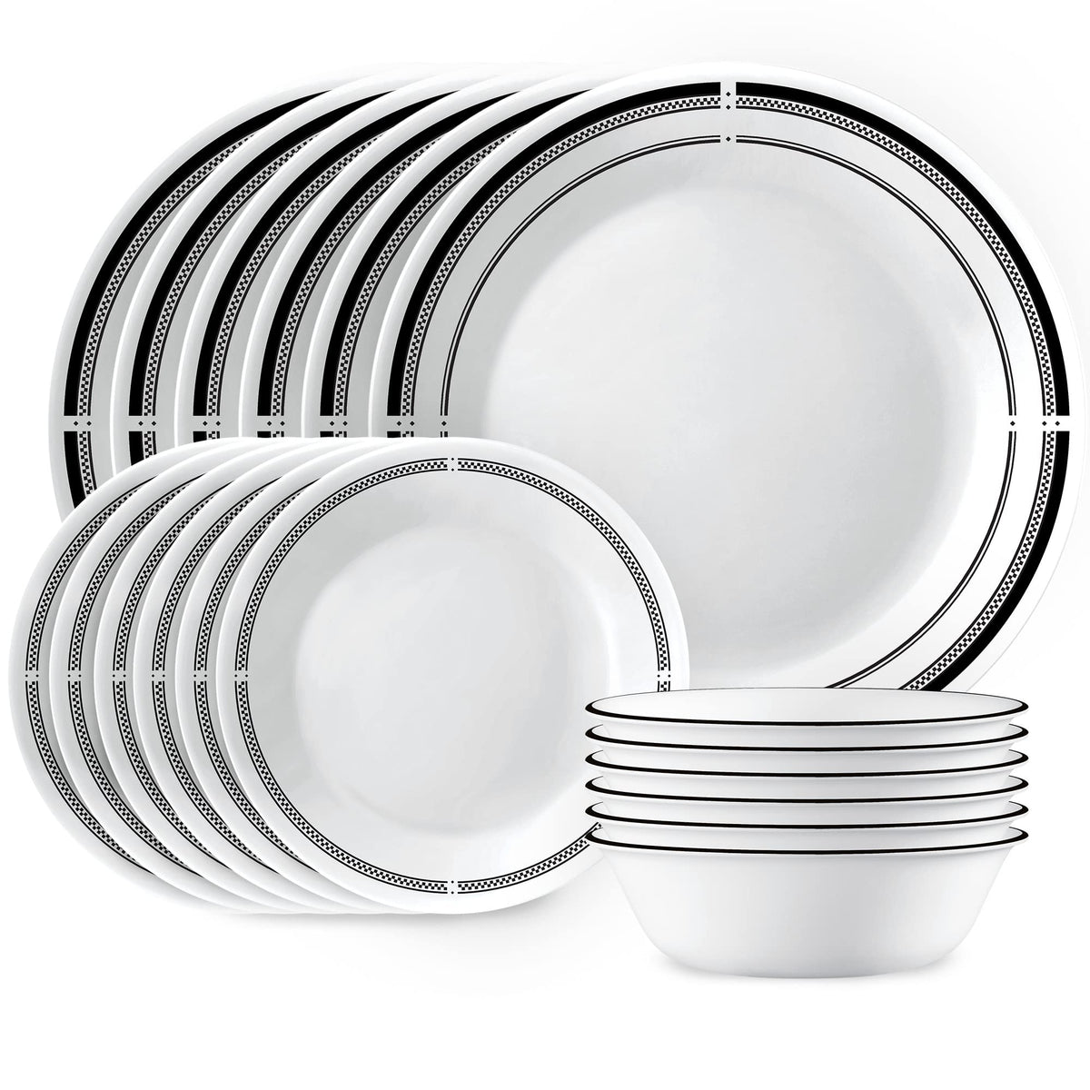 Corelle Brasserie conjunto 18 piezas para servicio de 6, ligero y duradero